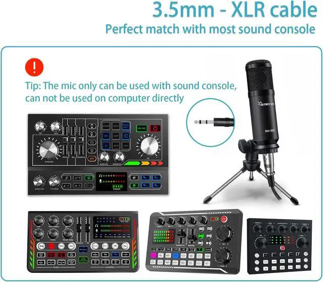 Alt view image 5 of 7 - Podcast Studio Microphone Condenser Mic Podcast Equipment Bundle with 3.5mm Audio XLR Cable