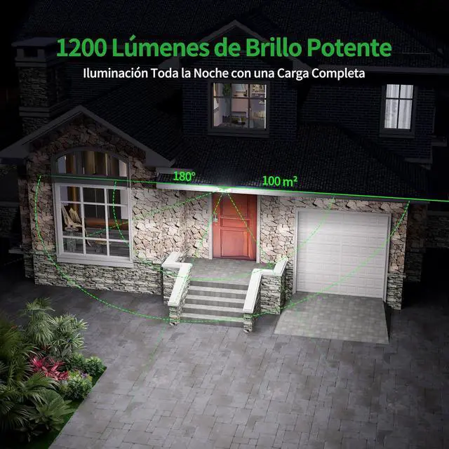 Alt view image 3 of 7 - intelamp Solar Flood Lights Outdoor Waterproof, 6000mAh 1200LM Solar Powered Dual Motion Sensor LED Lighting Dusk to Dawn Security Floodlight Exterior with Remote 9.8ft Cable for Outside Garden House