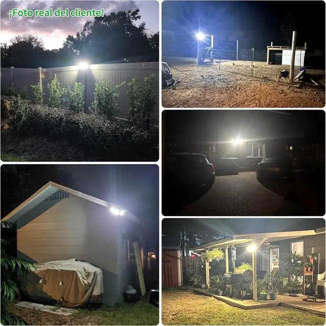 Alt view image 7 of 7 - intelamp Solar Flood Lights Outdoor Waterproof, 6000mAh 1200LM Solar Powered Dual Motion Sensor LED Lighting Dusk to Dawn Security Floodlight Exterior with Remote 9.8ft Cable for Outside Garden House