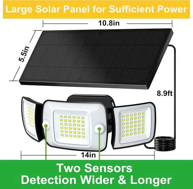 Alt view image 7 of 7 - intelamp Outdoor Solar Flood Light Cool White Separate Panel 6000mAh 1500LM | Remote Control, Dual Motion Sensor, IP65 weatherproof, 6000mAh LiFePO4 battery deliver reliable all-night lighting