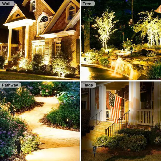 Alt view image 2 of 7 - Solar Spot Lights Outdoor, 2 Pack Solar Landscape Spotlights IP65 Waterproof 9.8ft Cable, Auto On/Off Outdoor Wall Lights for Garden Yard Driveway Porch Walkway Pool (3000K Warm White)