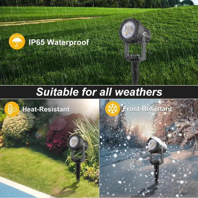 Alt view image 7 of 7 - Solar Spot Lights Outdoor, 2 Pack Solar Landscape Spotlights IP65 Waterproof 9.8ft Cable, Auto On/Off Outdoor Wall Lights for Garden Yard Driveway Porch Walkway Pool (3000K Warm White)