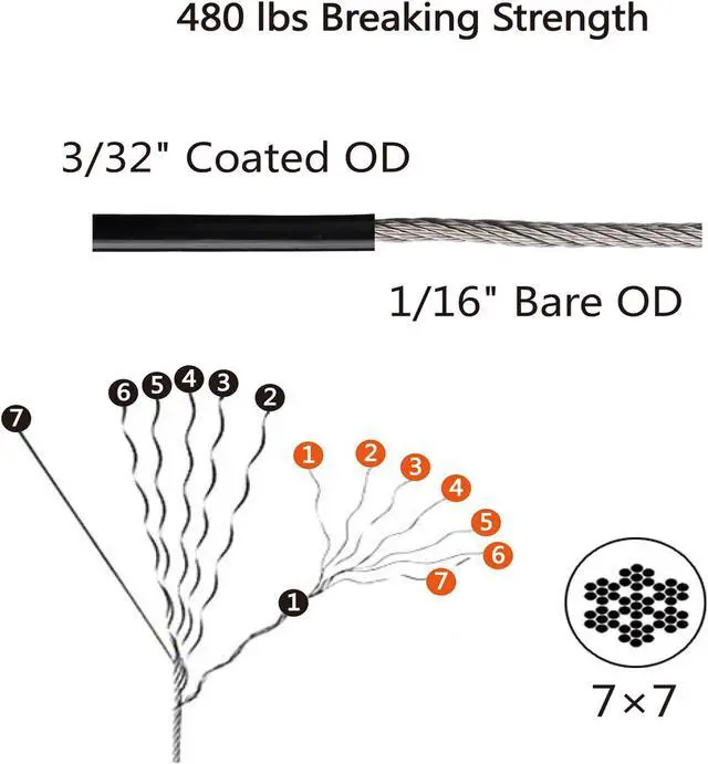 Alt view image 6 of 6 - Outdoor String Light Hanging Kit Includ 164 FT Nylon Rope Cable | 304 Stainless Steel Turnbuckle & Hooks,Globe Light Suspension Kits,Patio Lights Guide Wire,Enough Accessories,Use Manual