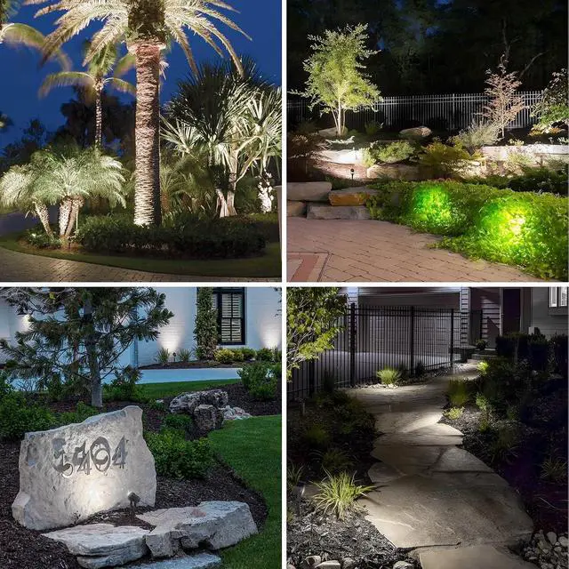 Alt view image 6 of 6 - APONUO Solar Spot Lights Outdoor 6-in-1 Solar Landscape Lights Dusk to Dawn Solar Uplights IP65 Waterproof 9.8ft Cable Outdoor Spot Lights for Yard Pathway Garden Tree Decoration (Cool White)