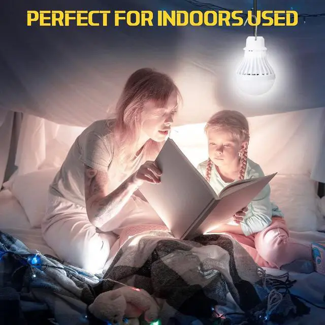 Alt view image 6 of 7 - Funtery 6 Pcs USB LED Light Portable Light Bulb with USB Hanging Camping Light Splitter Cable for Camping Tent Garage Warehouse Car Truck Outdoor, 5W, 8.2ft