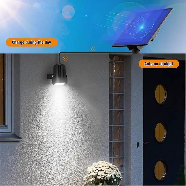 Alt view image 4 of 6 - APONUO Solar Spot Lights Outdoor 6-in-1 Solar Landscape Lights Dusk to Dawn Solar Uplights IP65 Waterproof 9.8ft Cable Outdoor Spot Lights for Yard Pathway Garden Tree Decoration (Cool White)