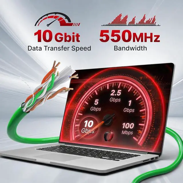 Alt view image 2 of 7 - Big-A Cat 6 Ethernet Cable 1000ft Green, Cat6 Bulk Cable, 23AWG Solid UTP CMR Riser, 550MHz Network Internet LAN Cable, Pull Box