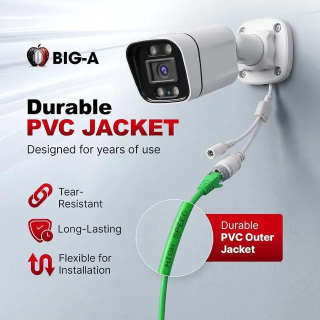 Alt view image 7 of 7 - Big-A Cat 6 Ethernet Cable 1000ft Green, Cat6 Bulk Cable, 23AWG Solid UTP CMR Riser, 550MHz Network Internet LAN Cable, Pull Box