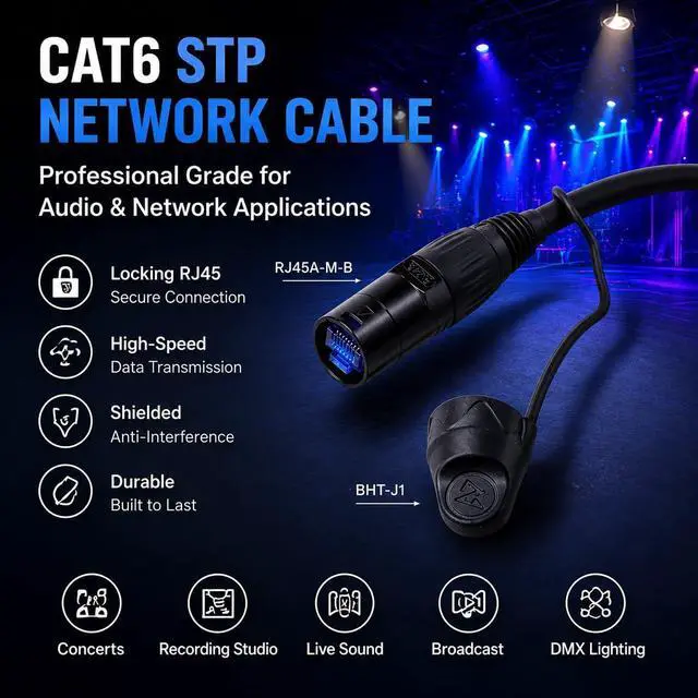 Alt view image 2 of 7 - Toronce Professional CAT6 Ethercon RJ45 Cable Both Ends with Shielded Connectors (10 Feet)