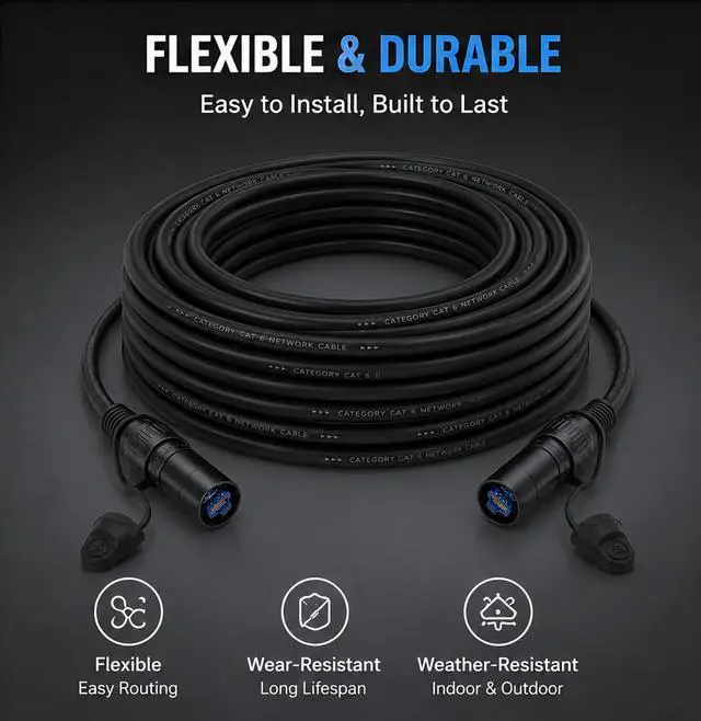 Alt view image 6 of 7 - Toronce Professional CAT6 Ethercon RJ45 Cable Both Ends with Shielded Connectors (10 Feet)