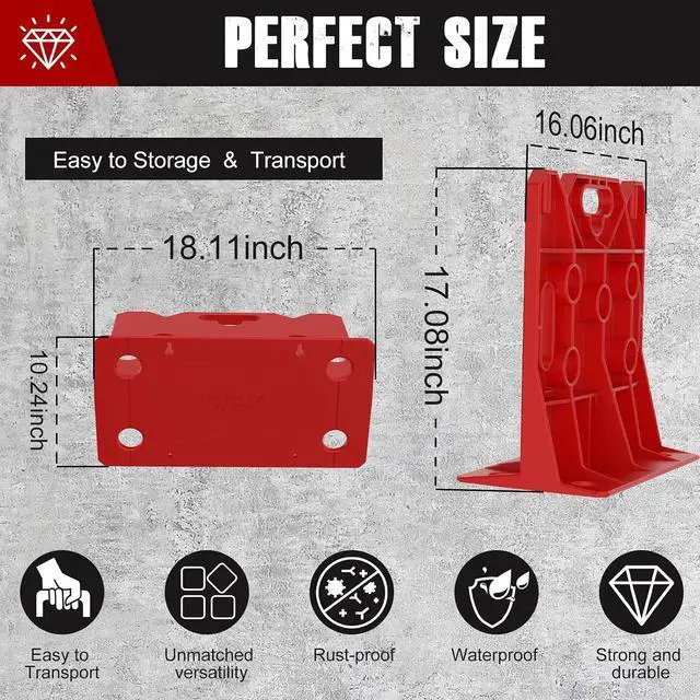 Alt view image 6 of 7 - Multi Purpose Wire Dispenser, Cable/Wire Spool Rack, Wire Spool Caddy, Holds Spools Up to 34" In Diameter, Load Capacity 330 LBS, 1 Pair (Red)