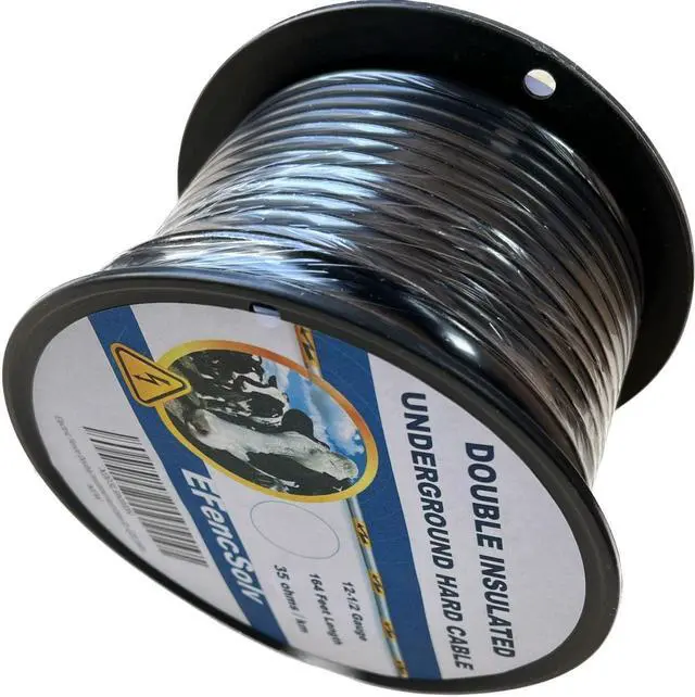 Alt view image 4 of 7 - Electric Fence Double Insulated Underground Cable 12-1/2 Guage / 2.5mm Steel Wire Core, 164 Feet Length, Spooled on Plastic Cable Reel