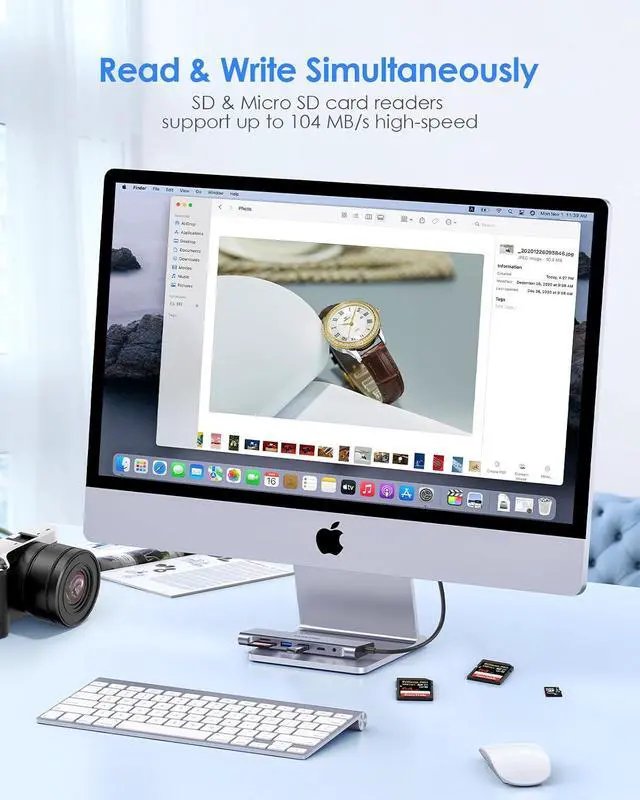 Alt view image 5 of 7 - LENTION 3.3FT Long Cable USB C Hub, 4K HDMI, 100W PD, A&C, Card Reader, Aux | USB 3.0 2A & 1C Stable Driver Adapter, for macOS, iOS/iPadOS, Windows & ChromeOS (C37-1M, Space Gray)