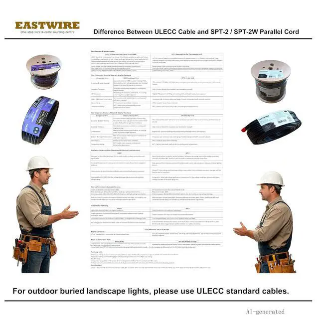 Alt view image 5 of 7 - ETL Listed 50ft 12/2 Low Voltage Landscape Wire Direct Burial | 12 Gauge Wire 2 Conductors, Outdoor Electrical Wire, Copper Wire,Underground Low-Energy Circuit Cable