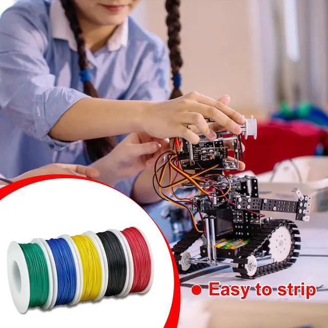 Alt view image 6 of 7 - Treedix 5pcs 164ft Copper Hookup Wire Kit Wrapping 30AWG Cable Jumper Wire Solid Core Tinned Copper Wrapping Wire 5 Color
