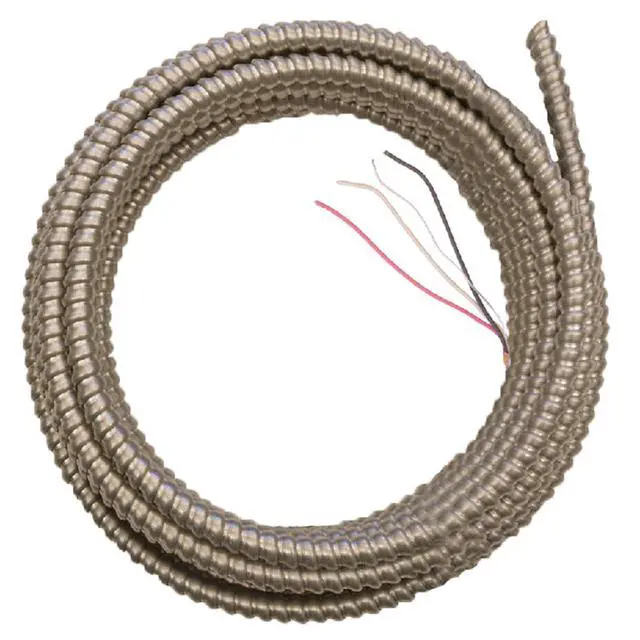 Alt view image 2 of 4 - Woods 68582621 25 ft. 14-3 Solid CU Armorlite Metal-Clad Cable; Aluminum