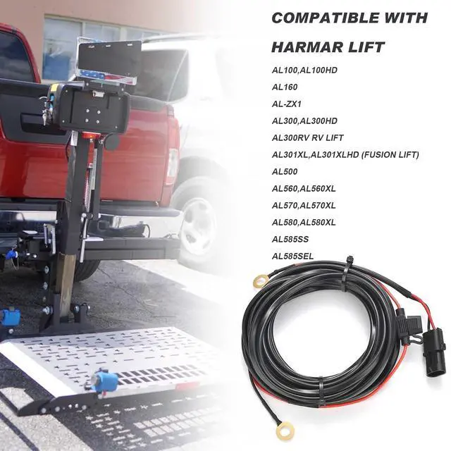 Alt view image 6 of 6 - Electric Wheelchair Lift Wiring Harness 22FT Fits Harmar Lift | Harmar AL100 AL100HD AL300 AL300HD AL560 AL560XL, Heavy Duty Power Wire, Easy Plug & Play Install
