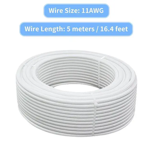 Alt view image 5 of 7 - 11 Gauge High Temperature Wire 16.4Ft, 11 AWG Heat Resistant Copper Wire | -76-932 Mica Fiberglass Insulated High Temp Electronical Flexible Cable for Lamp Boiler Heater Kiln