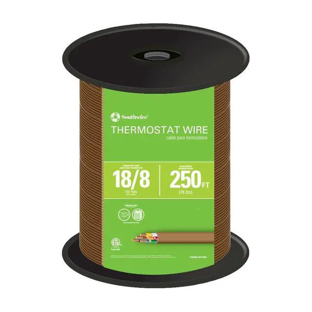 Alt view image 2 of 4 - Coleman Cable 553080407 Thermostat Wire; CL2 Solid Bare Copper; 18/8; 250-Foot; Brown
