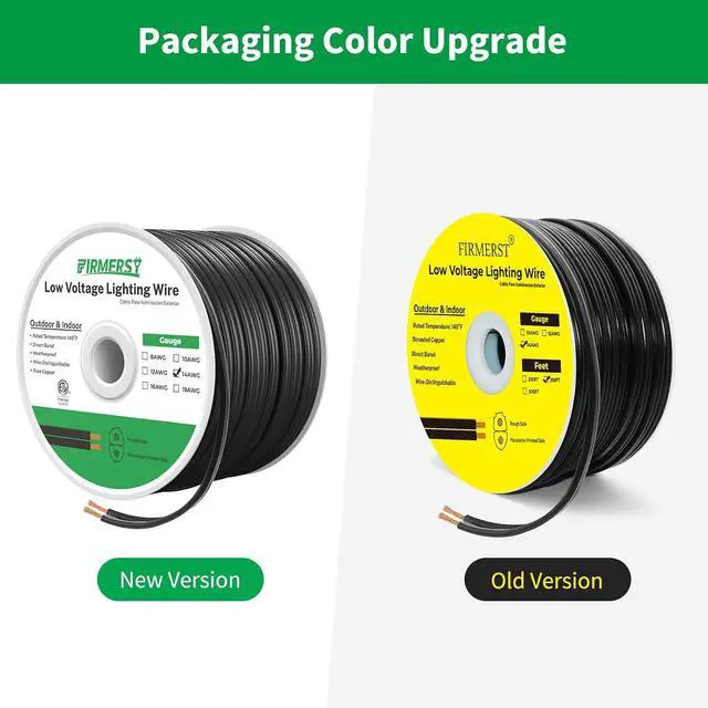 Alt view image 6 of 6 - FIRMERST 14/2 Low Voltage Landscape Wire Outdoor Lighting Cable 260 Feet