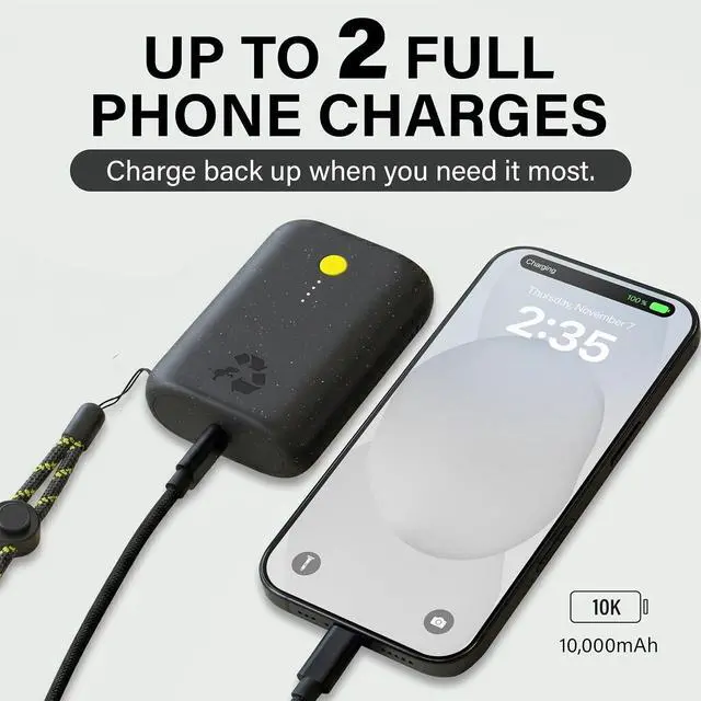 Alt view image 5 of 7 - Nimble Champ Portable Charger, 10000mAh Power Bank Fast Charging, 20W Dual USB-C Battery Pack with Cable, Travel Essential Power Bank for iPhone Galaxy Tablet iPad MacBook