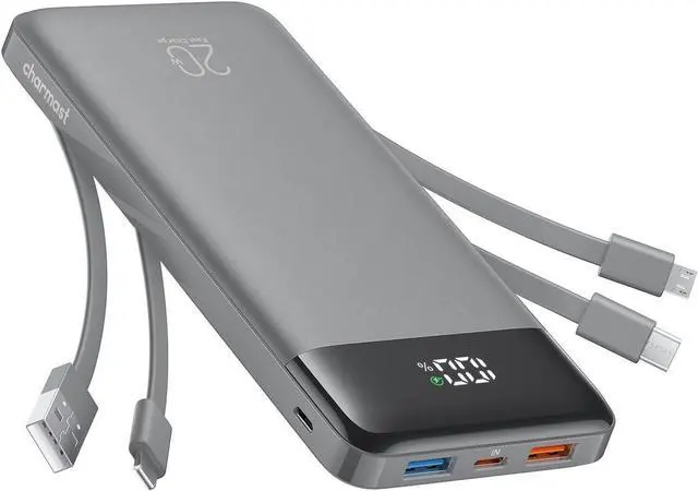 Main image of charmast Portable Charger Built-in Cables, 20000mAh Power Bank 6-Output | Travel Fast Charging Battery Pack for iPhone 17/16/15 Samsung Android, Flight-Approved, Multi-Device, USB-C & USB-A, LED %
