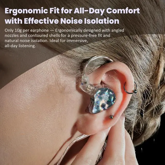 Alt view image 5 of 6 - Hidizs MS1 Galaxy IEM Gaming Earphones - Dual Magnetic Engine for Immersive Gaming Sound Wired Earbuds/Inline Mic/Detachable 2-Pin Cable, 3.5mm Plug