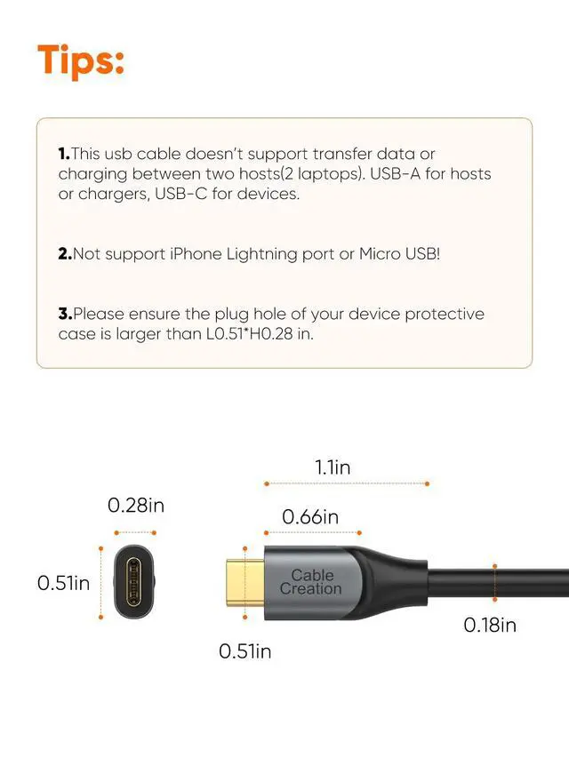 Alt view image 2 of 7 - CableCreation USB C to USB A Cable 5FT, USB 3.1 3.2 Gen2 10Gbps Data Cable | USB A to C, Android Auto 3A for USB C External SSD MacBook Pro iPad, Galaxy S24/S23+, iPhone 16/15, 1.5m