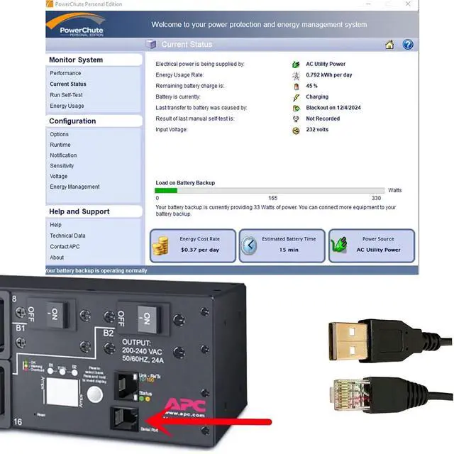 Alt view image 2 of 7 - DSD TECH SH-RJ50A USB to RJ50 Cable for APC UPS PowerChute Equivalent to AP9827(1.8M/6FT)