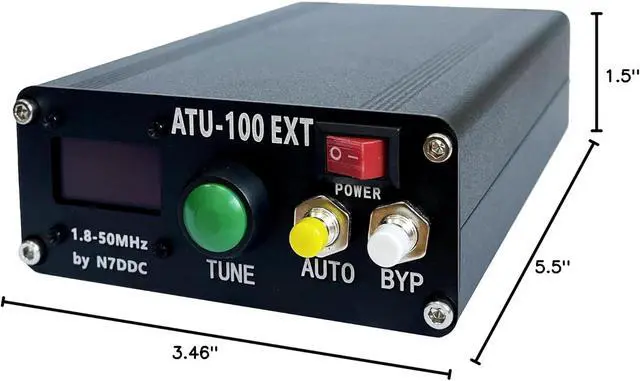 Alt view image 7 of 7 - Malahit ATU-100 EXT Antenna Tuner 1.8-50MHz atu100 by N7DDC 7x7 0.96 Inch OLED 3.2 Firmware Programmed with Housing Assembled Machine with USB CableNo Battery Compatible with Radio Antenna