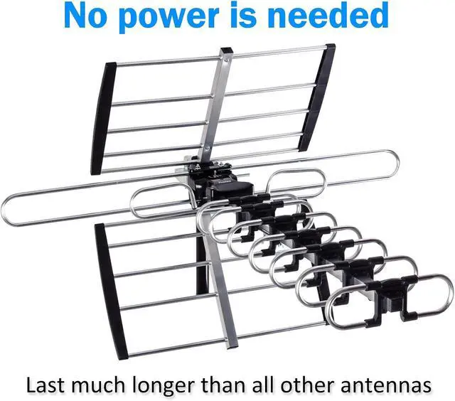 Alt view image 3 of 6 - Five Star Outdoor HDTV Antenna up to 200 Mile Long Range, Attic or Roof Mount TV Antenna, Long Range Digital OTA Antenna for 4K 1080P VHF UHF Includes J Mount, 40 ft. RG6 Coaxial Cable