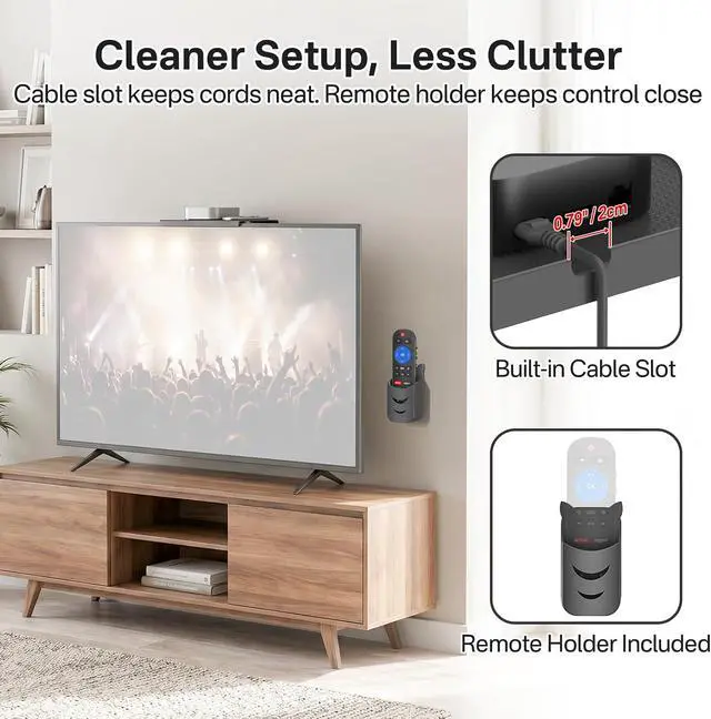Alt view image 6 of 6 - 13 Inch Wide Platform TV Top Shelf for Cable Box, Adjustable Shelf for Top of TV with Remote Holder & Anti-Slip Legs, Flat Screen TV Top Shelf for Streaming Devices, Router, Media Box, Game Console