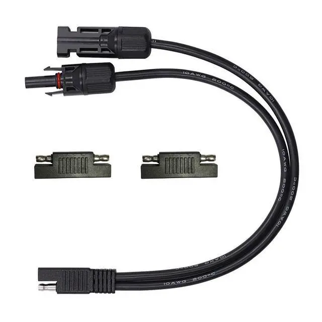 Alt view image 5 of 7 - Solar Panel Connectors 10AWG Compatible with MC-4 Solar Connecter to SAE Adapter PV Extension Cable Wire for RV Caravan Solar Panels Battery Charger kit with Two SAE to SAE Polarity Reverse Adapters