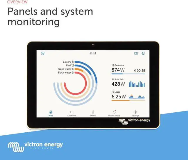 Alt view image 2 of 6 - Victron Energy GX Touch 70 Display Screen for Cerbo GX - 7-Inch | Waterproof Touchscreen for System Monitoring and Control, Easy Mounting with Bolted Installation, HDMI Cable Included