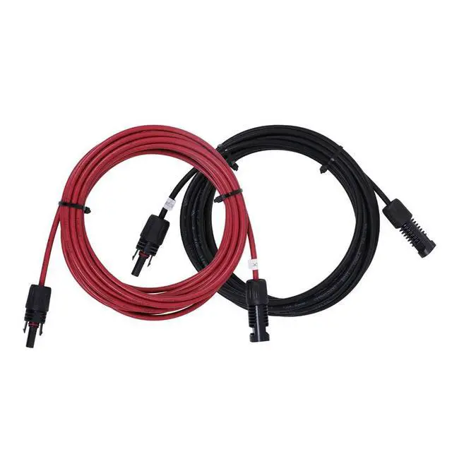 Alt view image 2 of 6 - Renogy 20FT 12AWG Solar Extension Cables, M&F Connector, Black&Red, 1 Pair | MC4 Wire Cord, IP65 Waterproof, UV Protection for Solar Panel Off-Grid Solar System, TUV Tested