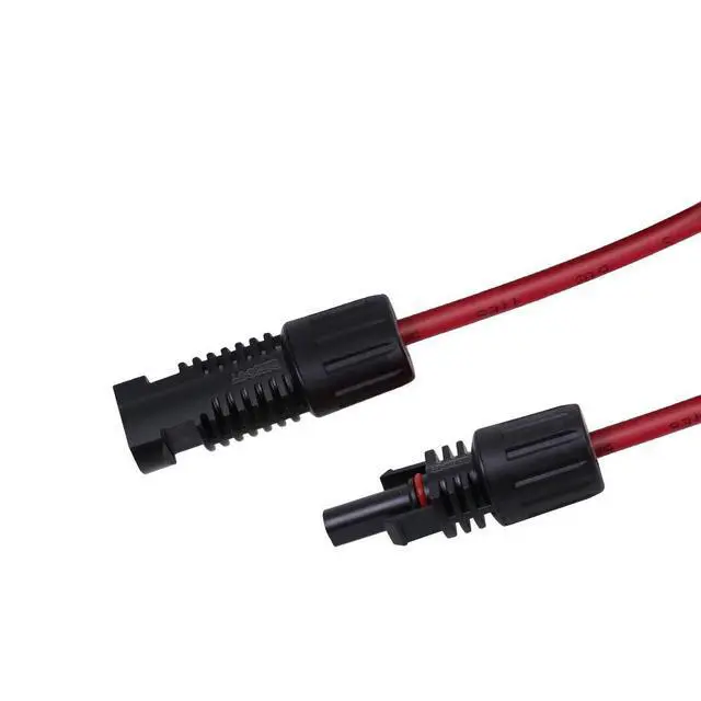Alt view image 3 of 6 - Renogy 20FT 12AWG Solar Extension Cables, M&F Connector, Black&Red, 1 Pair | MC4 Wire Cord, IP65 Waterproof, UV Protection for Solar Panel Off-Grid Solar System, TUV Tested