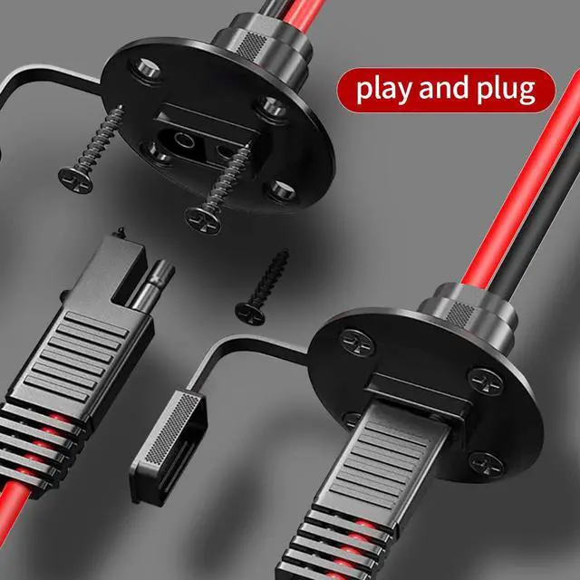 Alt view image 3 of 7 - ELFCULB SAE Wall Port Cable 10AWG 5FT with Fuse for RV Charging | SAE sidewall port cable with stranded tinned copper wire for RVs, solar charging systems, and battery maintenance.