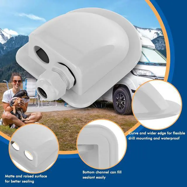 Alt view image 6 of 7 - RESTMO 2 Pack IP68 Waterproof Solar Cable Entry Gland | Weather Resistant Dual Cable Entry Housing for Solar Panels of RV, Caravan, Marine, Boat, Cabin, White