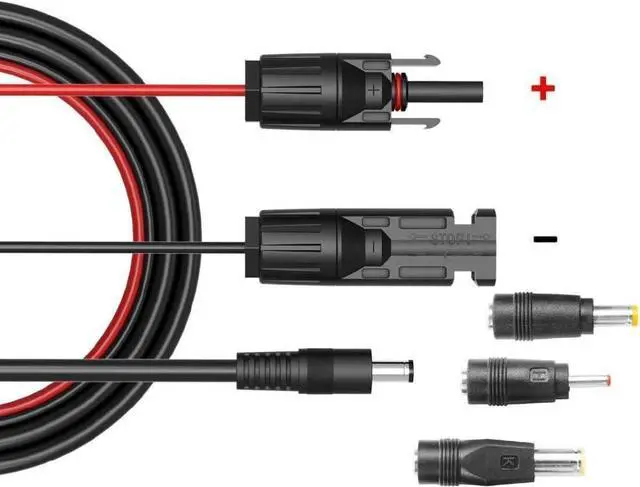 Main image of Solar Panel Connectors Compatible with M-C-4 Solar Connectors to DC Extension Cable 16AWG with DC 5.5mmx2.1mm, DC3.5x1.35mm,DC5.5x2.5mm and DC8mm Adapter for Portable Power Station Solar Generators