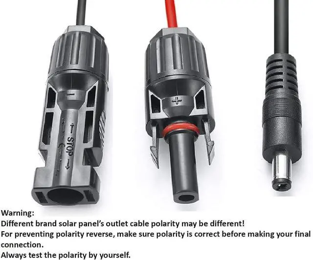Alt view image 3 of 7 - Solar Panel Connectors Compatible with M-C-4 Solar Connectors to DC Extension Cable 16AWG with DC 5.5mmx2.1mm, DC3.5x1.35mm,DC5.5x2.5mm and DC8mm Adapter for Portable Power Station Solar Generators
