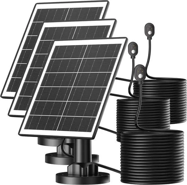 Main image of 5W Solar Panel Charger Compatible with Arlo Pro 5S/Pro 4/Pro 3/Ultra/Ultra 2/Go 2 Camera, Solar Panels Charging with 13.1ft Waterproof Charging Cable,360° Adjustable Wall Mount, 3 Pack