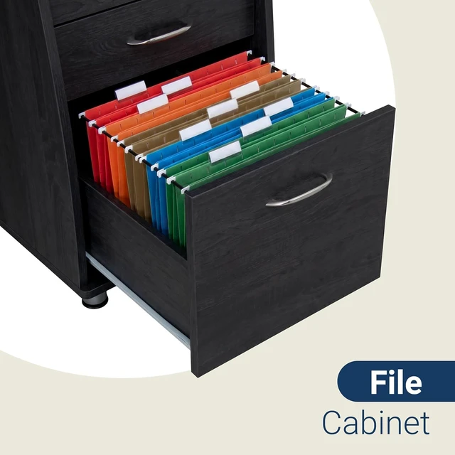 Alt view image 5 of 7 - Techni Mobili 48''W Computer Desk with File Cabinet & Drawers, Espresso