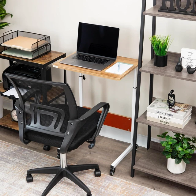 Alt view image 2 of 7 - Mind Reader Standing Desk, Adjustable Height, Laptop Workstation, Home Office Computer Table, MDF, Brown