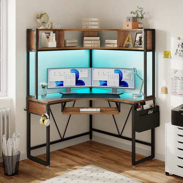 Main image of SEDETA 39" Spacious Corner Desk with Hutch, Storage for Small Space