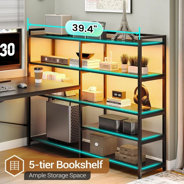 Alt view image 7 of 7 - SEDETA 64.5" Reversible L Shaped Gaming Desk with Storage Drawers, Shelves