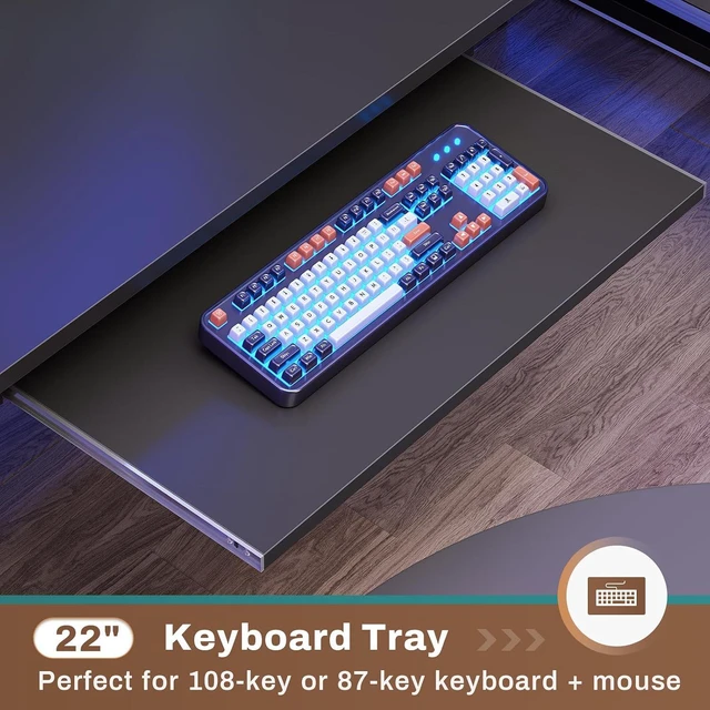 Alt view image 6 of 7 - SEDETA L Shaped Gaming Desk with Hutch, 57.5 Reversible Corner Computer Desk with Storage Shelves, Gaming Desk with Pegboard, LED Lights, Power Outlet, Keyboard Tray and Storage Bag, Black