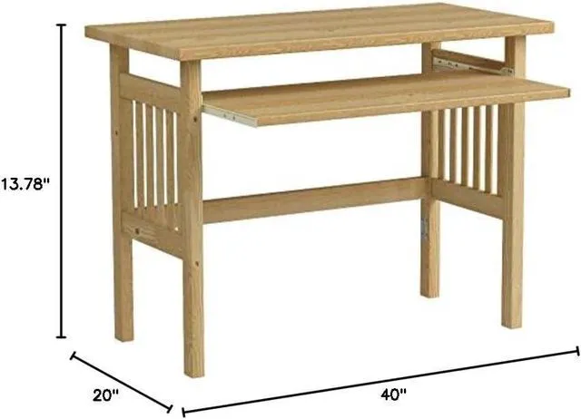 Alt view image 2 of 7 - Winsome Mission Folding Computer Desk, Beechwood, 30"