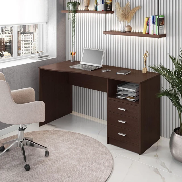 Alt view image 2 of 7 - Techni Mobili 51 Inch Classic Computer Desk w/ Drawers & Storage, Wenge