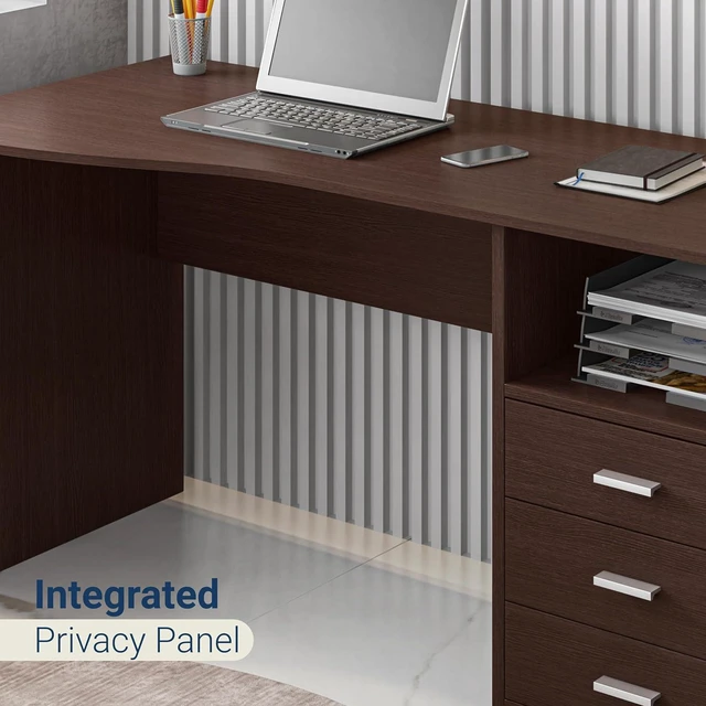 Alt view image 7 of 7 - Techni Mobili 51 Inch Classic Computer Desk w/ Drawers & Storage, Wenge