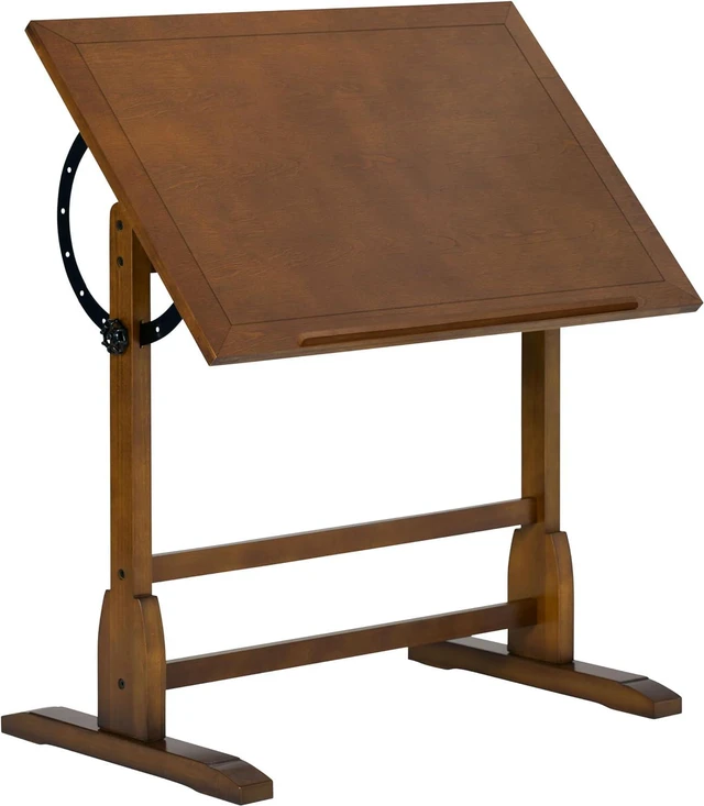Main image of Studio Designs Vintage Rustic Oak Drafting Table, Top Adjustable Drafting Table Craft Table Drawing Desk Hobby Table Writing Desk Studio Desk, 36''W x 24''D